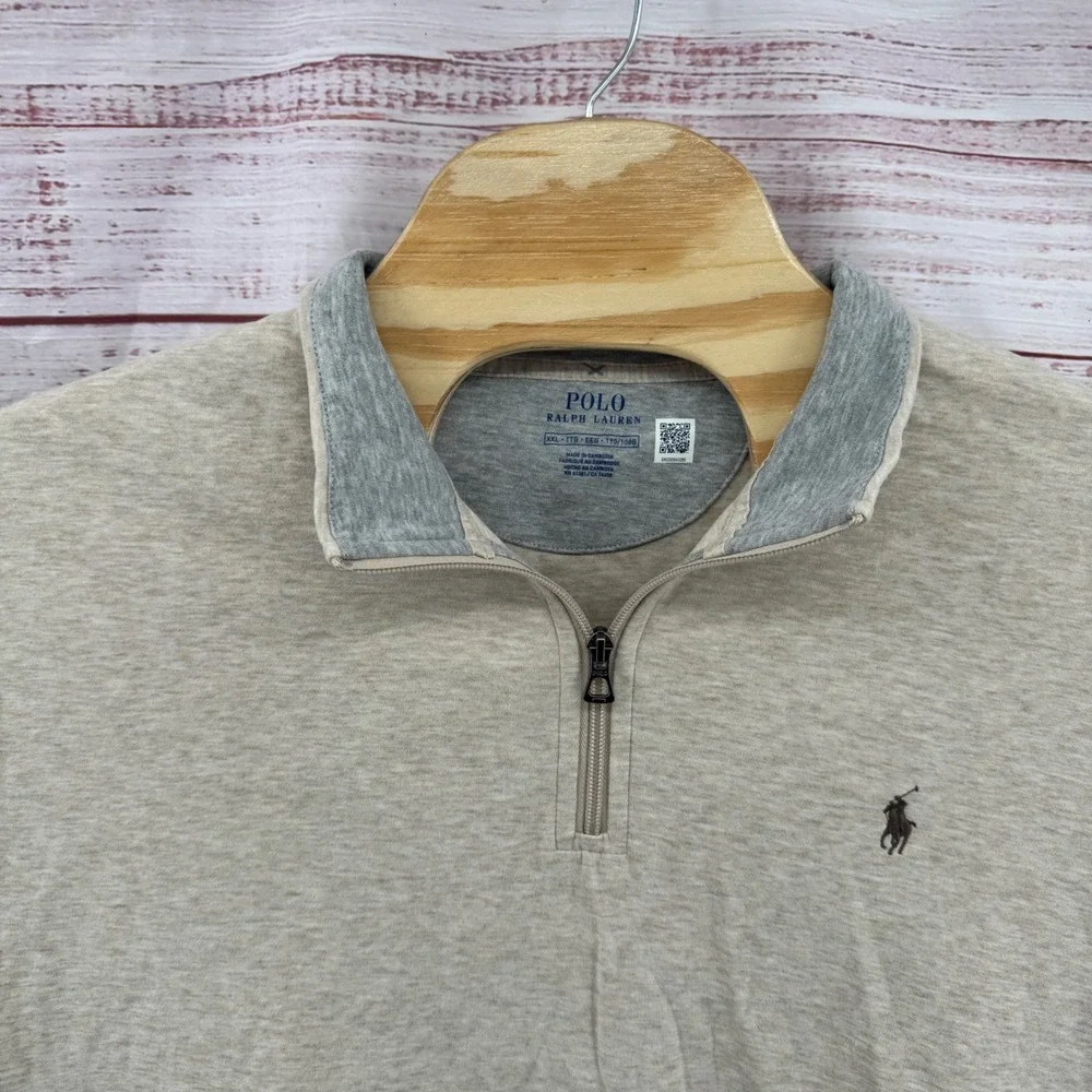 Polo Ralph Lauren Sweater‎ Mens 2XL Quarter Zip Pullover Classic Casual NEW
